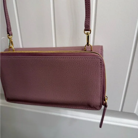 New with Box/Bag TUMI Pearl Pink Leather Crossbody Wallet - Picture 8 of 10